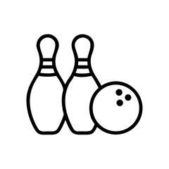 Icon of a bowling ball and pins representing the sport