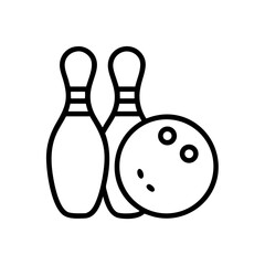 Icon of a bowling ball and pins representing the sport