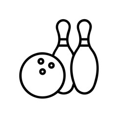Icon of a bowling ball and pins representing the sport