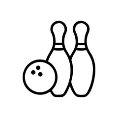 Icon of a bowling ball and pins representing the sport