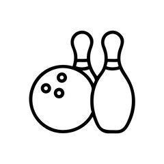 Icon of a bowling ball and pins representing the sport
