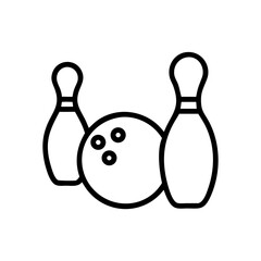 Icon of a bowling ball and pins representing the sport
