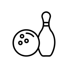 Icon of a bowling ball and pins representing the sport