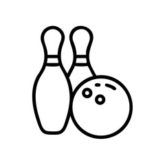 Icon of a bowling ball and pins representing the sport