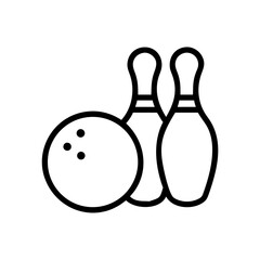 Icon of a bowling ball and pins representing the sport