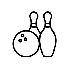 Icon of a bowling ball and pins representing the sport