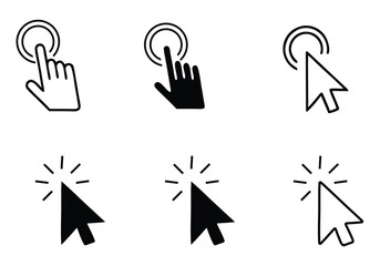 high contrast black and white icons mouse cursor