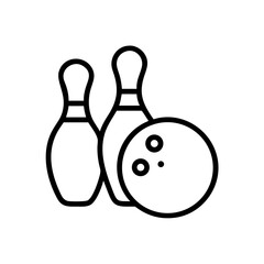 Icon of a bowling ball and pins representing the sport