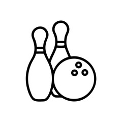 Icon of a bowling ball and pins representing the sport