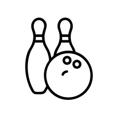 Icon of a bowling ball and pins representing the sport