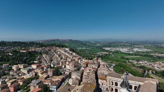 Aerial view of the Basilica of the Holy House in Loreto