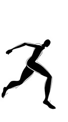 🔹 Stylized Sprint Form 🔹
Minimalist yet impactful, this black-and-white runner silhouette uses clean curves and angular energy to depict motion with elegance. Ideal for posters, AI-generated image