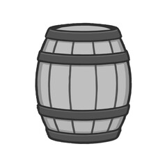 Simple Grayscale Cartoon Barrel 