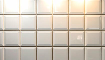 White Square Tiles Wall Background Texture