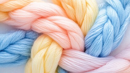 Close-up of colorful braided yarn