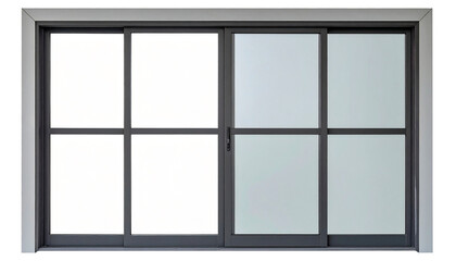 sliding windows with black frame isolated on white background