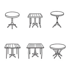 Hand drawn patio table vector for outdoor decor