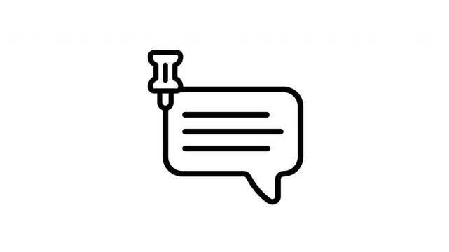 Pin Message icon animation on transparent background