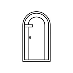 vector illustration of an open door