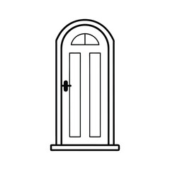 vector illustration of a metal door