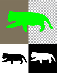 Vector art illustration of a wild animal silhouette design
