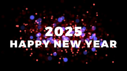 Happy New Year 2025 Countdown with Bokeh Background, Sparkles & Fireworks - Festive Celebration, Countdown Timer, New Year's Eve Party, 2025 Countdown Animation, Holiday Bokeh Lights 4K.