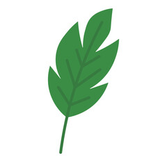 Minimalist Tropical Leaf Icon Flat Green Botanical Elements