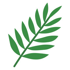 Fototapeta premium Minimalist Tropical Leaf Icon Flat Green Botanical Elements
