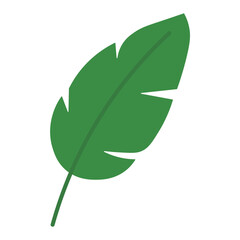 Minimalist Tropical Leaf Icon Flat Green Botanical Elements