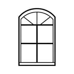 black window with white background