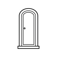 vector illustration of an open door