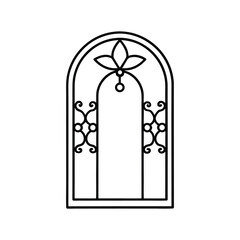 vector illustration of a metal door