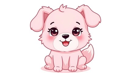 cheerful puppy with soft and cute pink fur