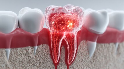 Realistic Cross Section of an Infant Jaw with Tooth Decay Effects and Dental Structures
