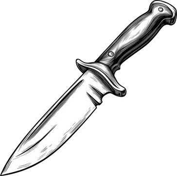 black and white knife drawing clip art preview