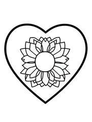 Mandala Heart Illustration – Intricate and Decorative Outline Drawing