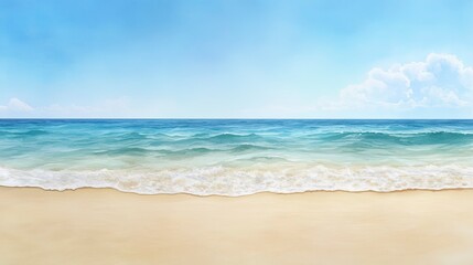 Obraz premium Tranquil beach scene under a vibrant sky