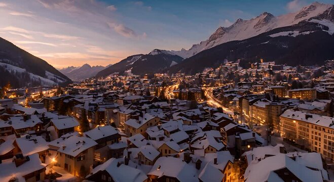 sunset in the alps