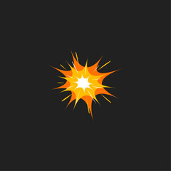 Bomb explosion effect icon logo flat vector design