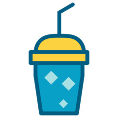 Tropical Fresh Drink Glass Flat Style