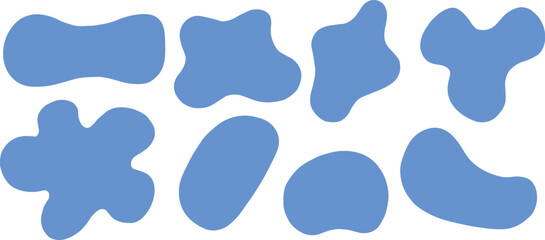 Organic blue blob shape abstract fluid shapes