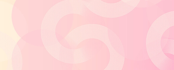Abstract hafltone background. Minimalist banner background, pastel colorful, pink and yellow gradations. Circle effect style geometric, Modern circle lines pattern.