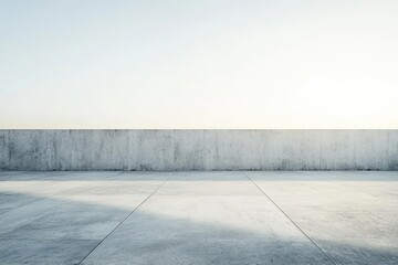 Empty light gray concrete rooftop