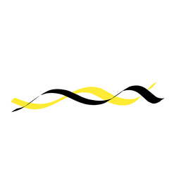 Yellow And Black Wavy Lines 