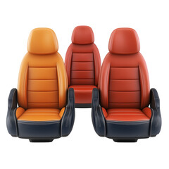 Obraz premium Three dimensional car seats isolated on transparent background PNG 