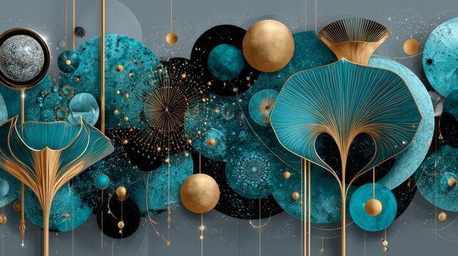 turquoise abstract background. Pop art retro  illustration kitsch vintage drawing