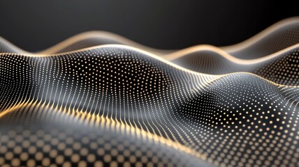 Abstract Golden Particle Wave Background abstract background wave golden technology digital dots pet