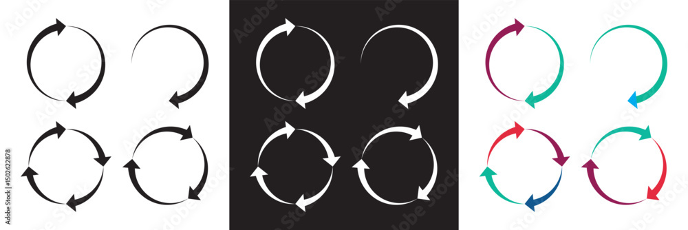 Aufkleber circle arrows icon . reload sign, repeat icon, rotate arrow icon. vector for websites, mobile interf