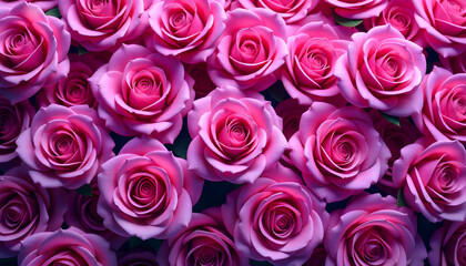 Fototapeta premium A soft and romantic wallpaper featuring delicate pink roses in full bloom, creating a serene and elegant floral background. 