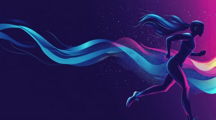 Naklejka premium Vibrant Vector Runner in Dynamic Motion
